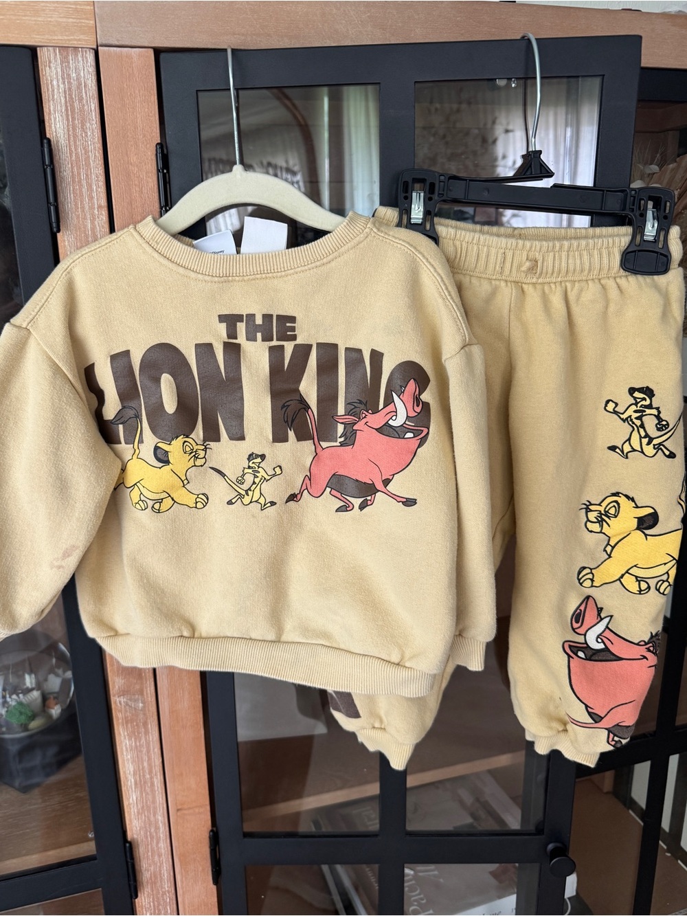 Zara Kids x Disney Lion King simba set toddler boy joggers crewneck pullover